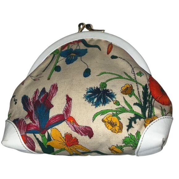 Gucci Floral Vintage Retro Kiss-lock Purse Clutch Rare - Picture 13 of 16